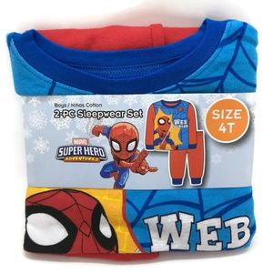 Boys Spiderman Pajamas 100% Cotton Sz 4T